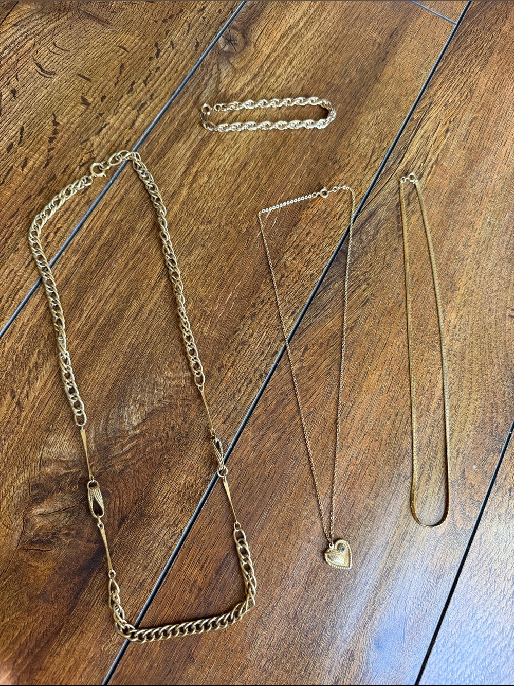Bundle of Macy's Gold-Tone Heart Pendant Necklace Set